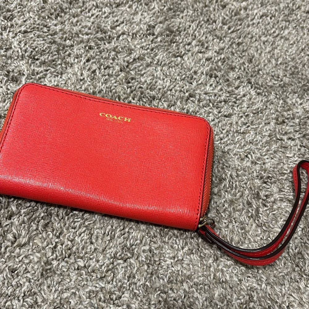 Red coach wristlet